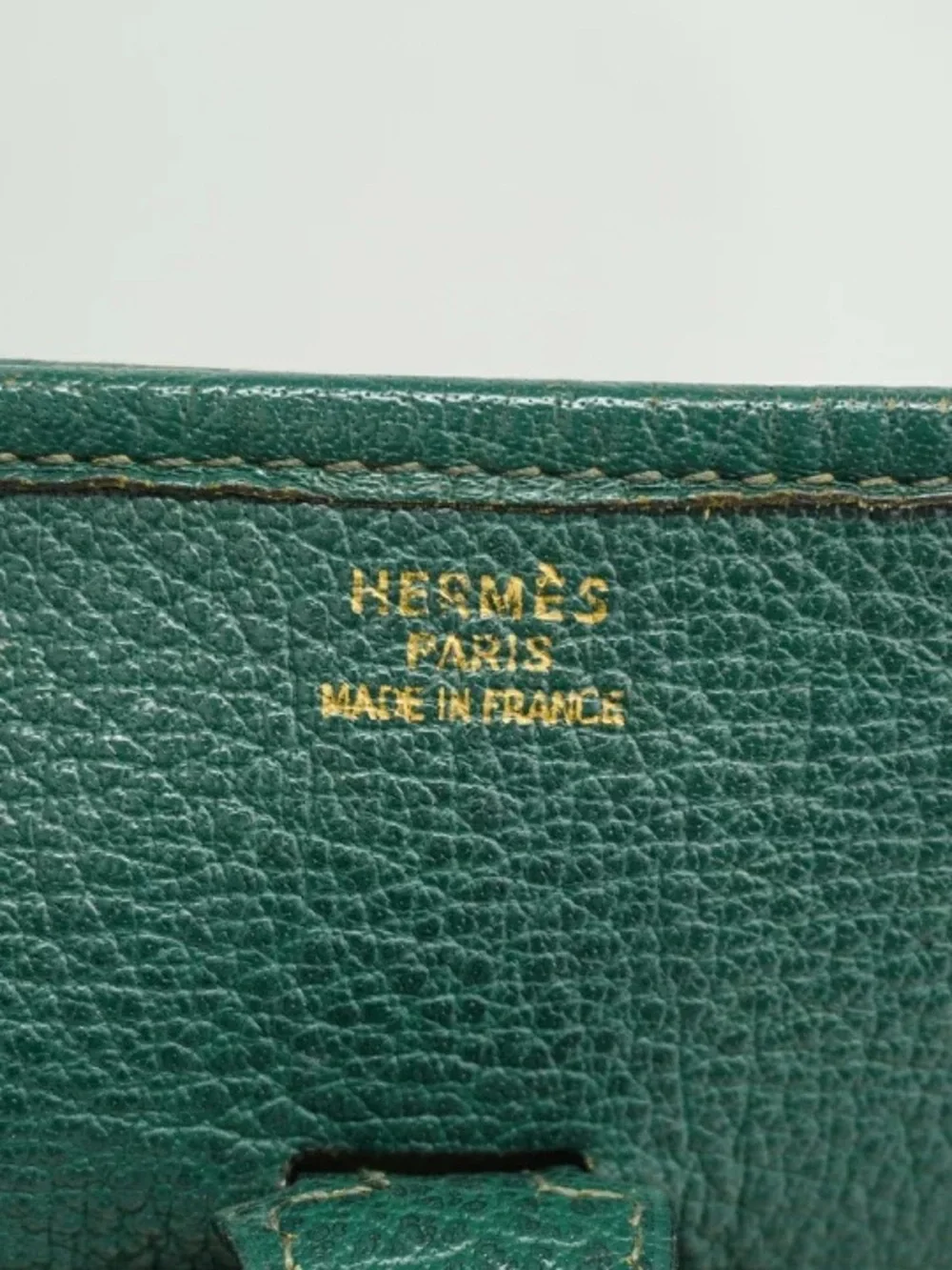 Authentic HERMES EVELYNE GM green Ardennes leather crossbody